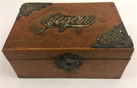 wooden cigar box no.411 with metal strap|old cigar boxes.